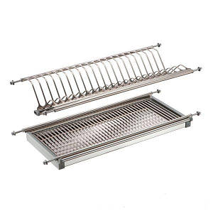 Сушарка для посуду дворівнева 400 мм — Нержавійка 12 ТАРЕЛОК