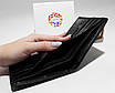 Чоловічий гаманець портмоне Monice з натуральної шкіри Чорного кольору на магніті, фото 9