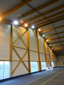 Опалення критих тенісних кортів енергозберігаючим і ефективним опаленням SBM.