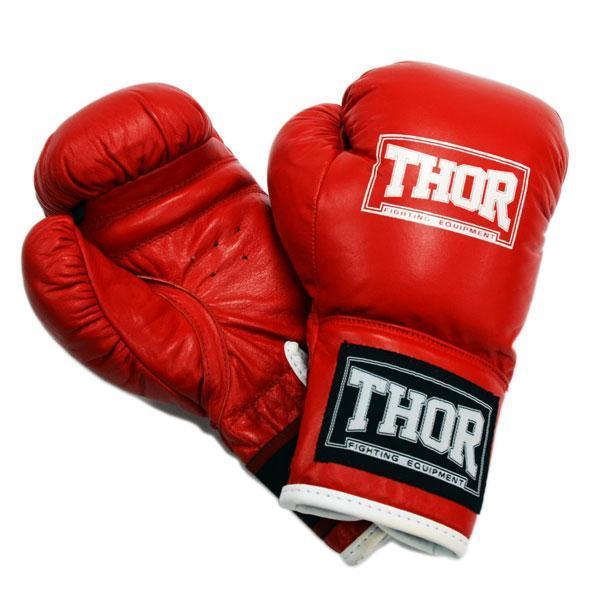 Рукавички боксерські 10ун Thor - JUNIOR (шкіра) червоні