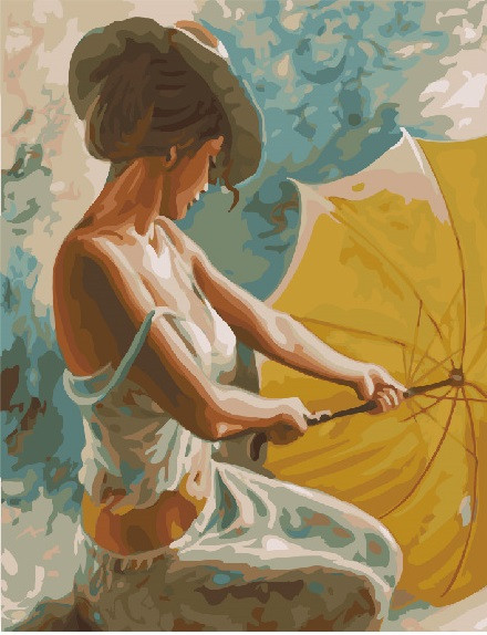 Картина за номерами Міс із парасолькою
