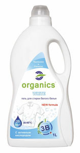 Гель для прання білих речей із пробіотиками Organics White, 1 л