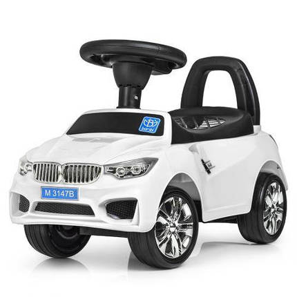 Толокар BMW (M 3147B-1), білий, MP3, світло, звук, фото 2