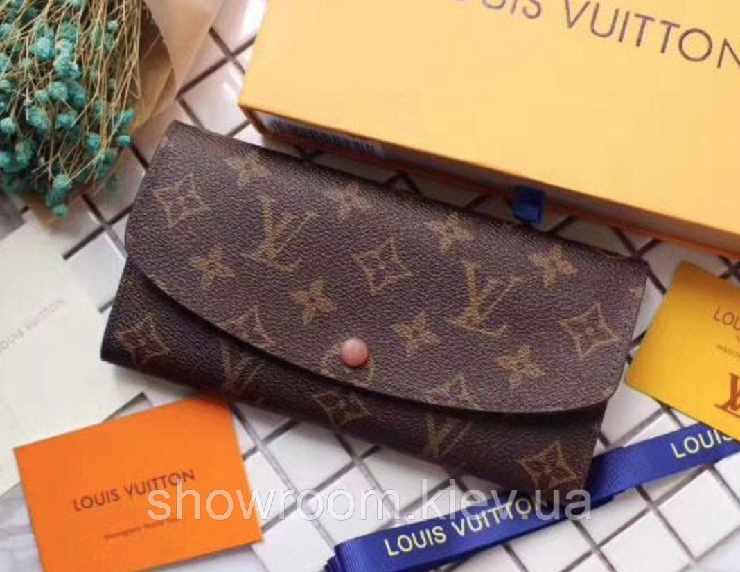 Жіночий шкіряний гаманець в стилі Louis Vuitton (60136) brown Lux
