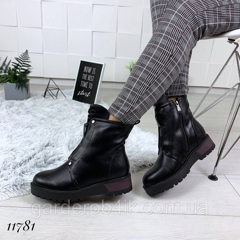 Женские зимние ботинки черные - фото 3 - id-p826114965