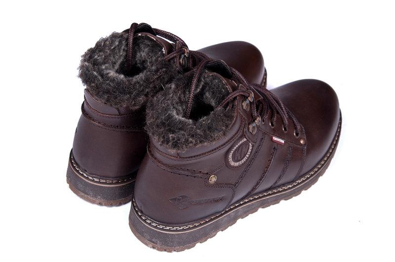 Мужские кожаные зимние ботинки Kristan City Traffic Brown - фото 6 - id-p826160214