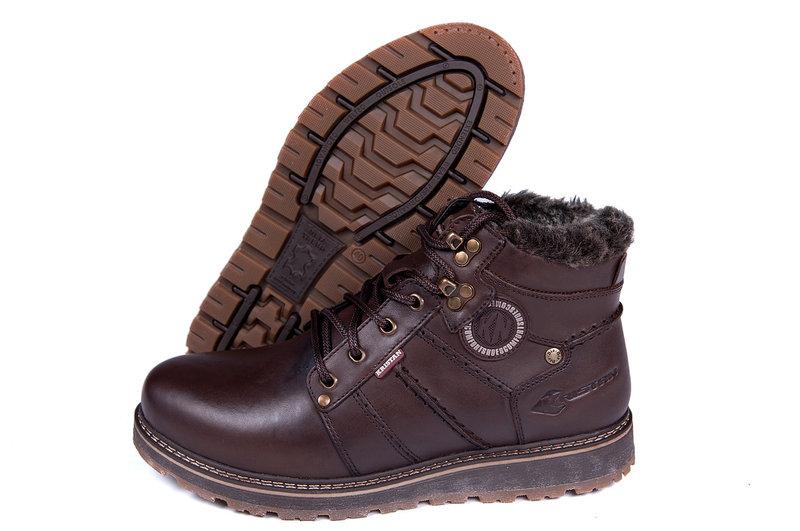 Мужские кожаные зимние ботинки Kristan City Traffic Brown - фото 1 - id-p826160214