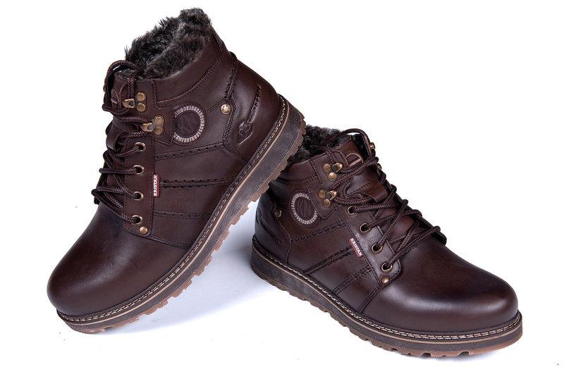 Мужские кожаные зимние ботинки Kristan City Traffic Brown - фото 3 - id-p826160214
