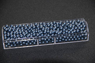 Штучні перли (намистинки) 6 мм — синій металік