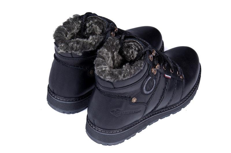 Мужские кожаные зимние ботинки Kristan City Traffic Black - фото 6 - id-p826163702
