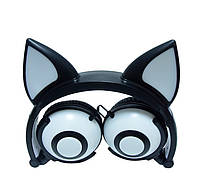 Навушники LINX Bear Ear Headphone навушники з вушками Лисички LED Чорний (SUN2648)