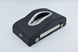 Підставка для серветок Mazda шкіряна в автомобіль з логотипом і місцем для номера телефону Black Мазда
