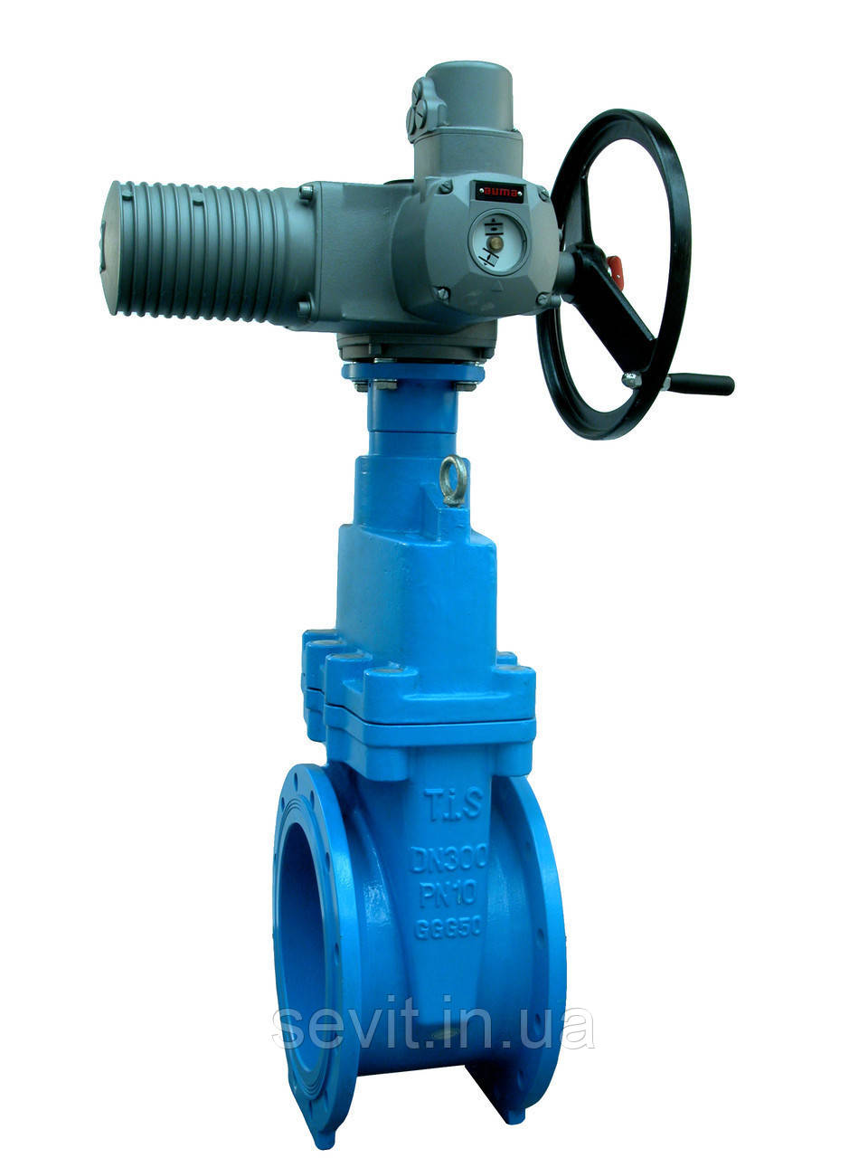 Засувка з гумовим клином T.I.S service A021 PMOT-S DN200 PN16 з електроприводом AUMA NORM SA14.2, фото 1