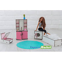 Мебель для кукольного домика Барби - ВАННАЯ КОМНАТА бело-розовая, фото 2