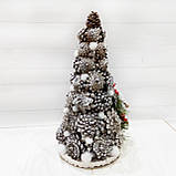 Настільна новорічна ялинка з декором із шишок H — 35 см Ручна робота, фото 3