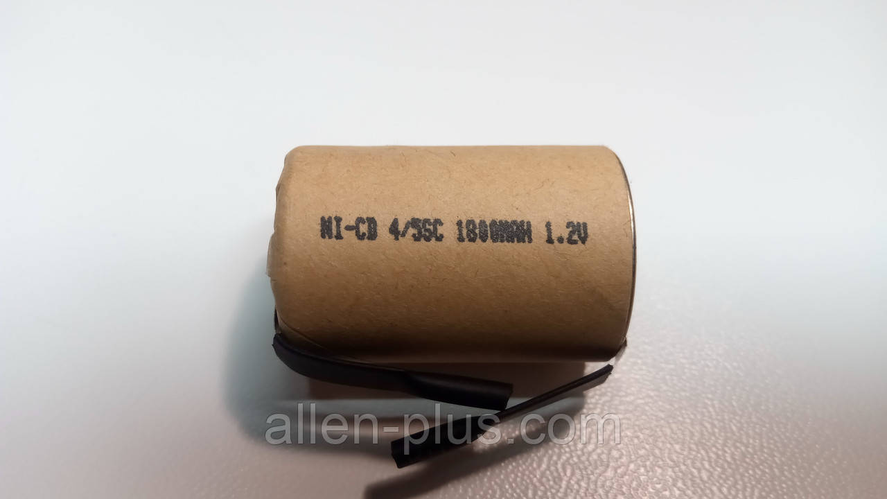 Акумулятор Ni-Cd 4/5 SC 1.2V 1800 mAh з пелюстками, розмір 23 мм * 34 мм