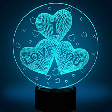 3D-лампа-світильник LED нічник "I love you", фото 2