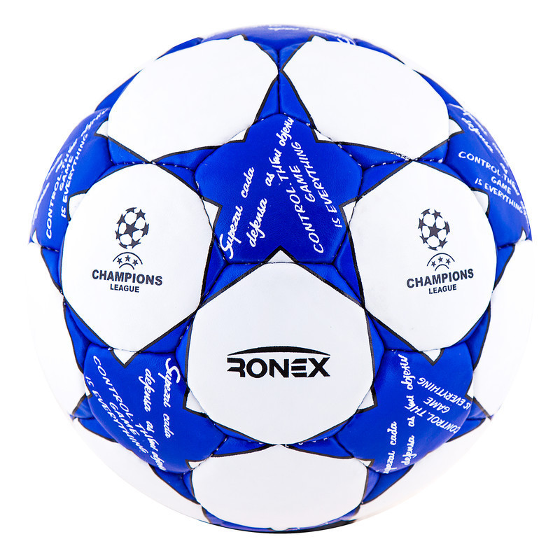 Мяч футбольный DXN Ronex FN2 (сшит вручную, бело-синий)