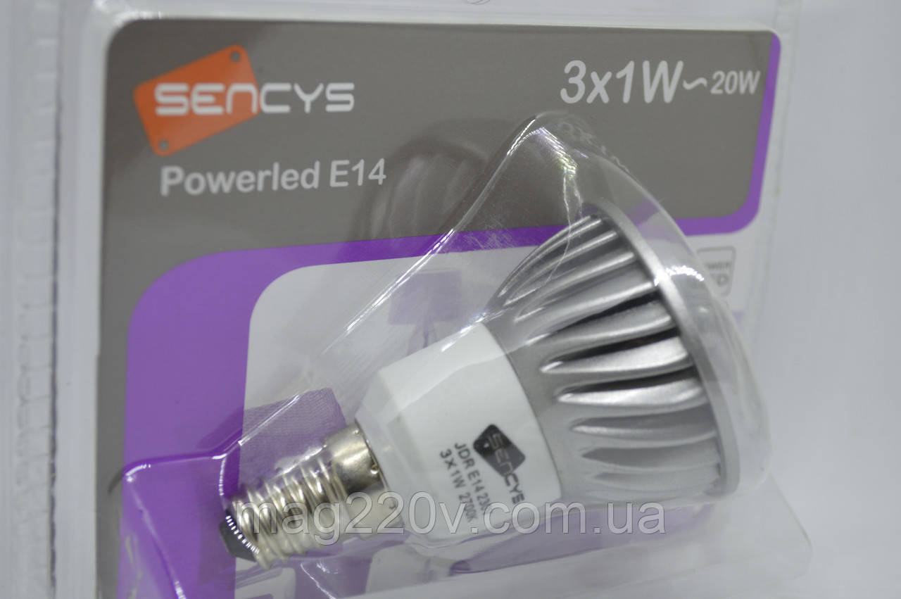 Світлодіодна лампа Sencys 3х1W (20 Вт) 2700 К / Е14