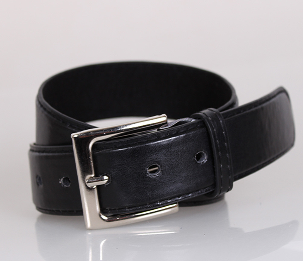 Чоловічий ремінь зі штучної шкіри під штани MW682499-12 чорний, фото 1