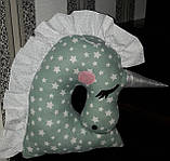 Іграшка-подушка единорожка, бязь, ручна робота, вис.43х43 см, фото 3