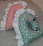 Іграшка-подушка единорожка, бязь, ручна робота, вис.43х43 см, фото 4