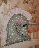 Іграшка-подушка единорожка, бязь, ручна робота, вис.43х43 см, фото 10