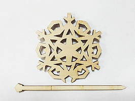 Топпер в торт Сніжинка Натуральне дерево