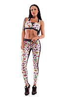 Комплект спортивний Легінси + Міні Топ Comics White
