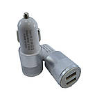 Автомобільна зарядка 2хUSB, 1A + 2,1 А, корпус метал