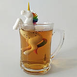 Ситечко для чаю "Єдиноріг" - розмір ситечка 10*6см, силікон, фото 3