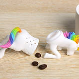 Ситечко для чаю "Єдиноріг" - розмір ситечка 10*6см, силікон, фото 7