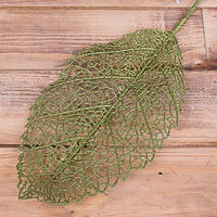 Аркуш новорічний ажурний зелений 30 см Новорічний декор