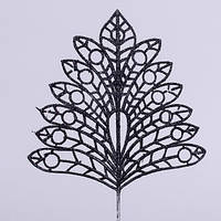 Аркуш новорічний ажурний чорний 15 см Новорічний декор