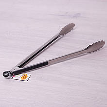 7519 Щипці з нержавіючої сталі Kamille з силіконовими ручками 35,5 см