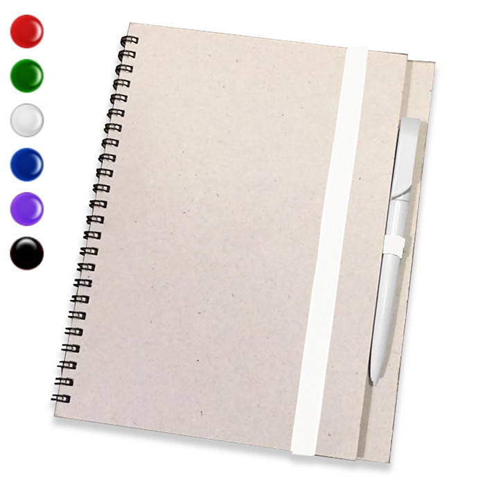 Блокнот А4 на пружині + ручка (блокноти під друк) блокнот на резинці, фото 1