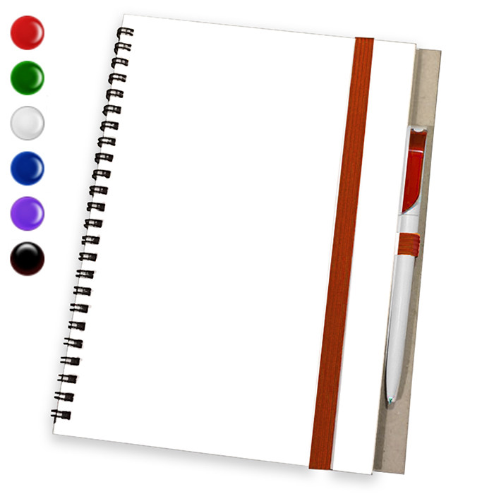 Блокнот А4 на пружині + ручка (блокноти під друк) блокнот на резинці, фото 1