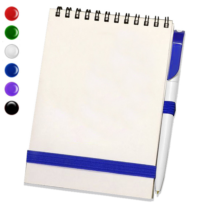 Блокнот на пружині А5 + ручка (блокноти під друк) блокнот на резинці, фото 1