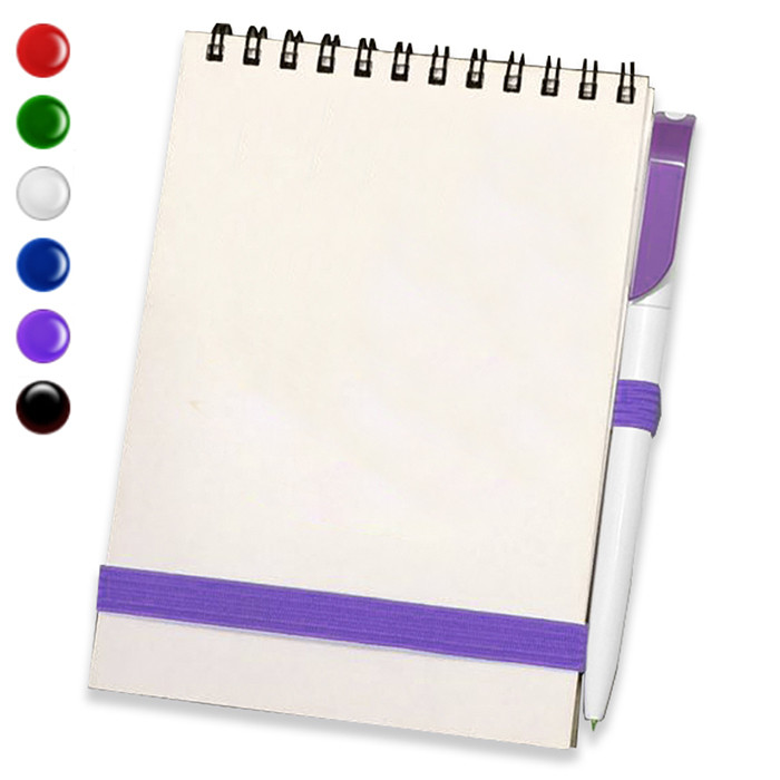 Блокнот на пружині А5 + ручка (блокноти під друк) блокнот на резинці, фото 1