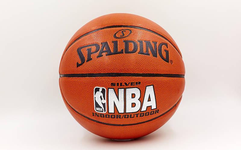 М'яч баскетбольний PU №7 SPALD NBA SILVER (PU, бутил, оранжевий)