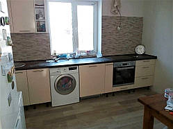 Модульна кухня Хай-Тек_кремовий перламутровий глянець (МДФ) 3,6 м