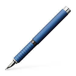 Ручка перова Faber-Castell Essentio Aluminium Blue алюмінієва, синій корпус, пером F, 148441