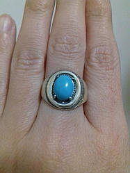 Срібне кільце з бірюзовою