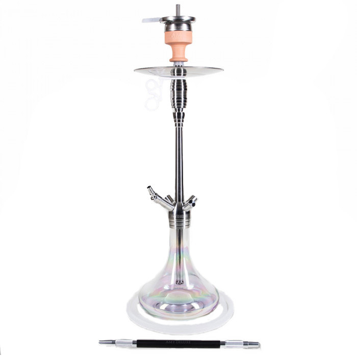 Кальян AMY Deluxe SS 05R Feather steel висота 79 см на 1 персону прозорий