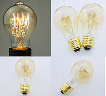 Лампа Едісона, краплеподібна, ретро вінтажна лампа, нитка розжарювання у формі петлі, модель А19/А60