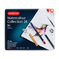 Набор акварельных карандашей Watercolour Collection, 24 предмета., в метал. коробке, Derwent 700304