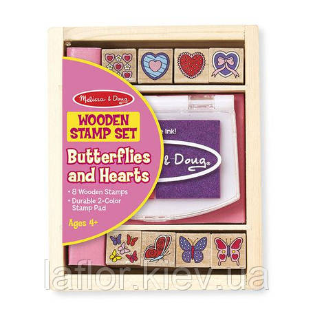 Набір штампів Метелики та Сердечка Melissa&Doug, фото 1