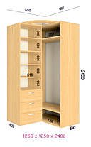 Шафа-купе кутовий приставний Стандарт 125х130 h-240, ТМ Фенікс, фото 4