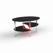 Журнальний білий столик зі скла у вітальню Хела-1 Люкс БЦ-стіл