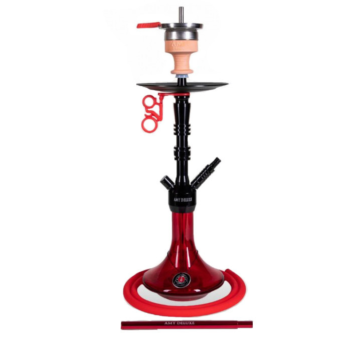 Кальян AMY Deluxe 069.02 Alu Lima S висота 60 см на 1 персону червоний